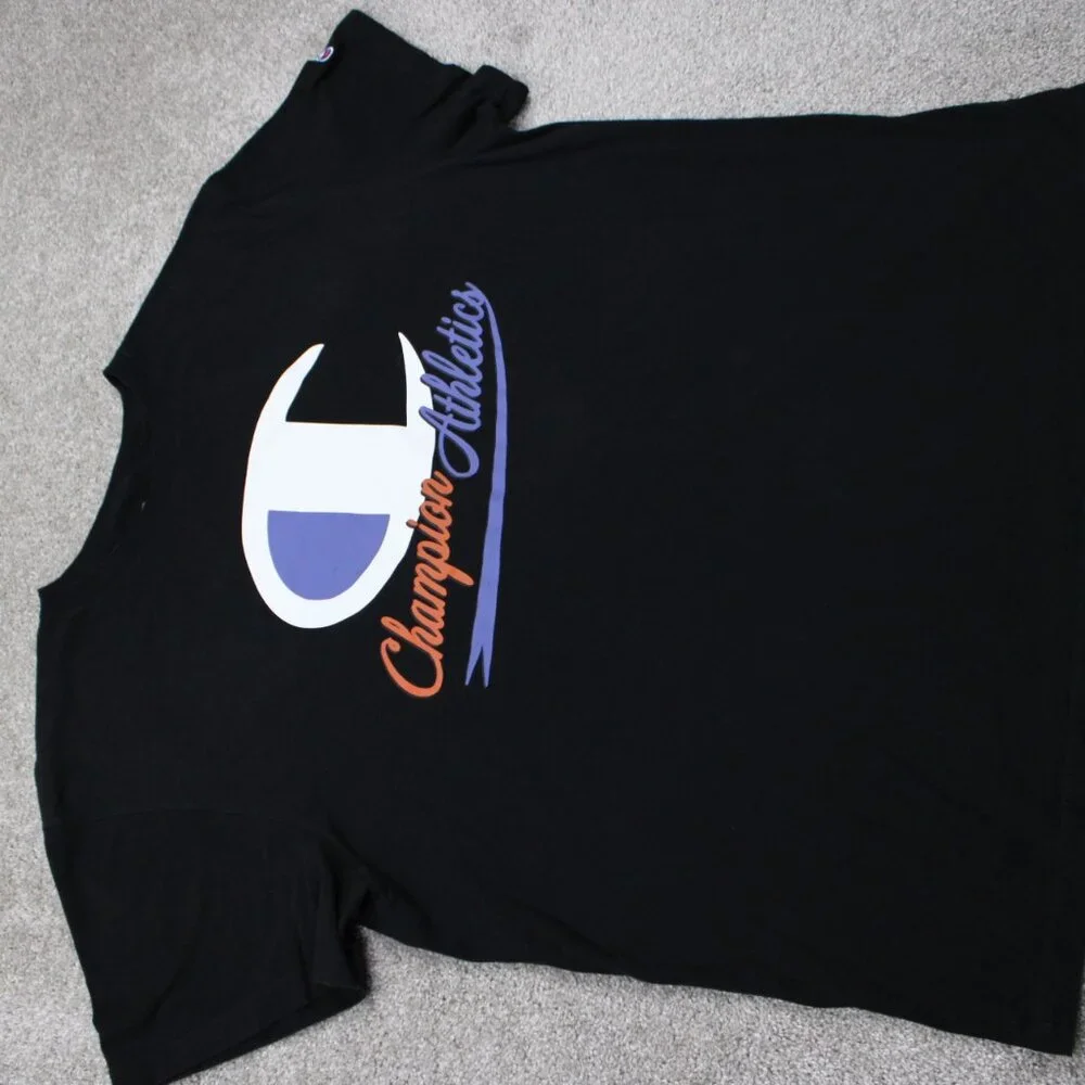 Champion Athletics Shirt Mens 2XB XXL-Big‎ Black Cotton Short Sleeve Pullover - Picture 6 of 12